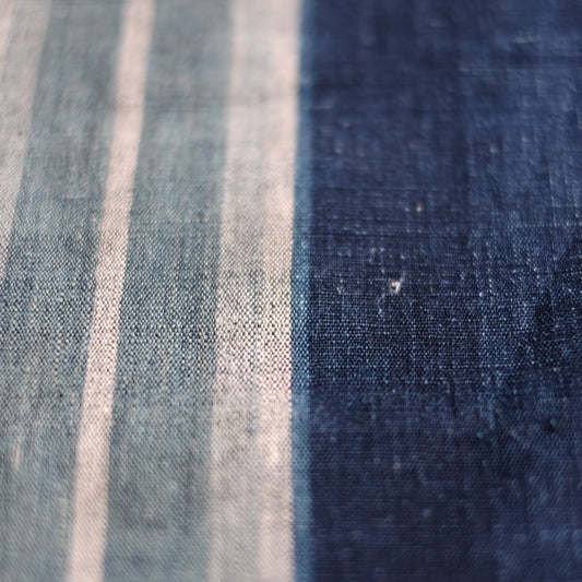 時代 藍染縞木綿 古布