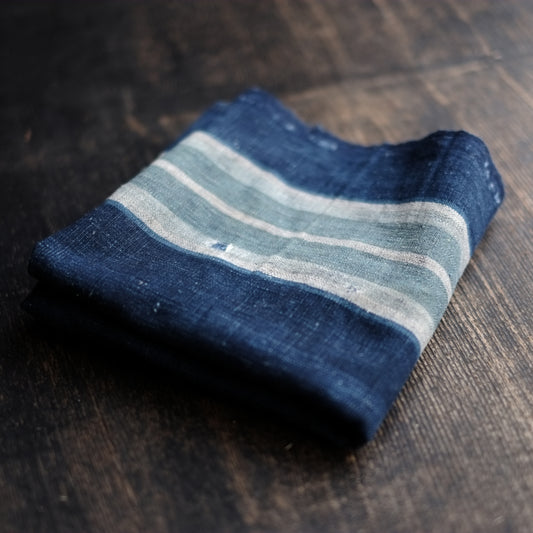 時代 藍染縞木綿 古布