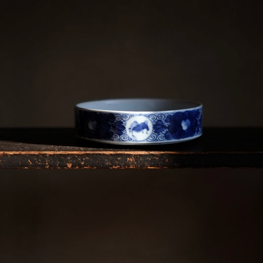 時代　馬文染付丸鉢　(江戸時代19世紀)