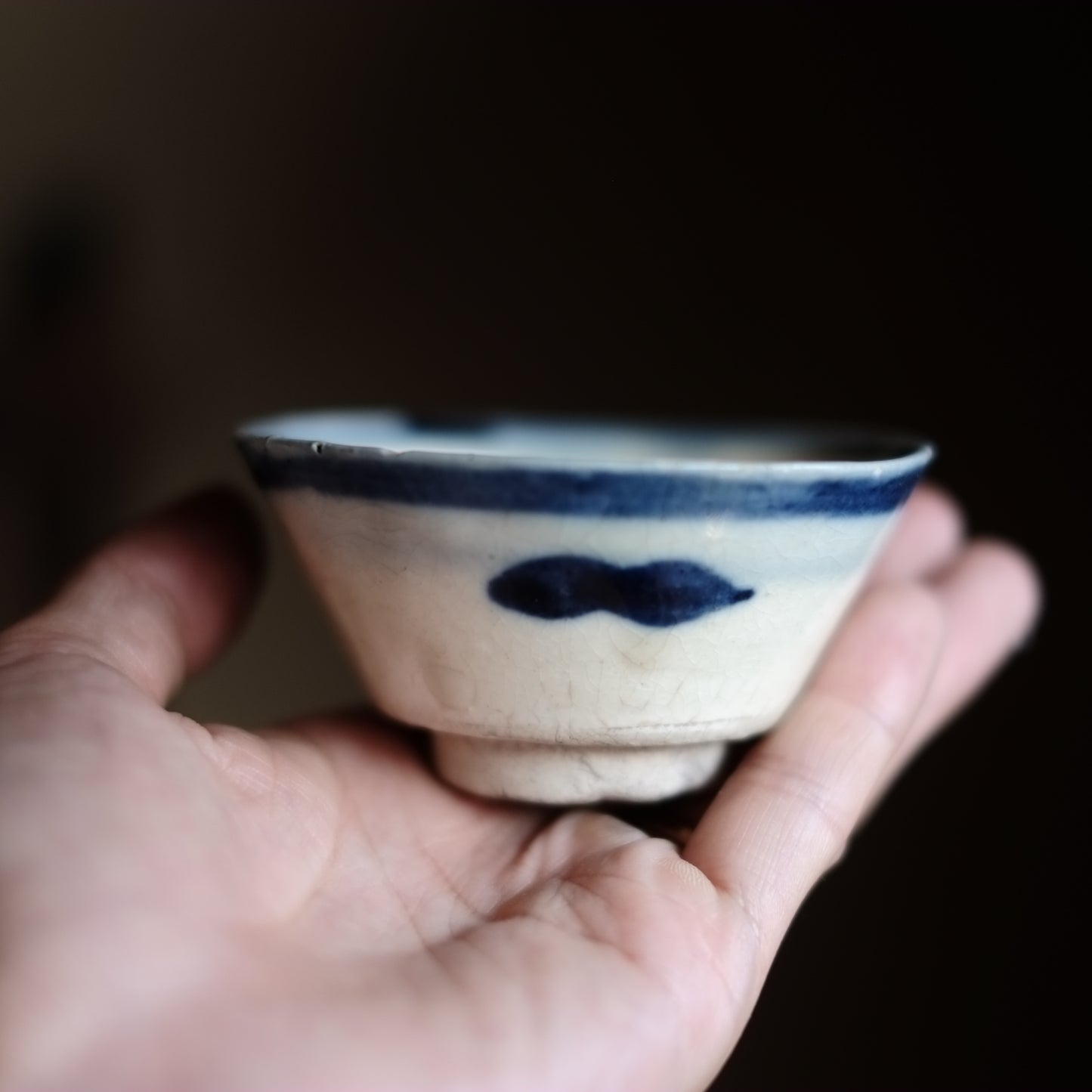 時代　呉須手染付　茶杯・盃(清朝)