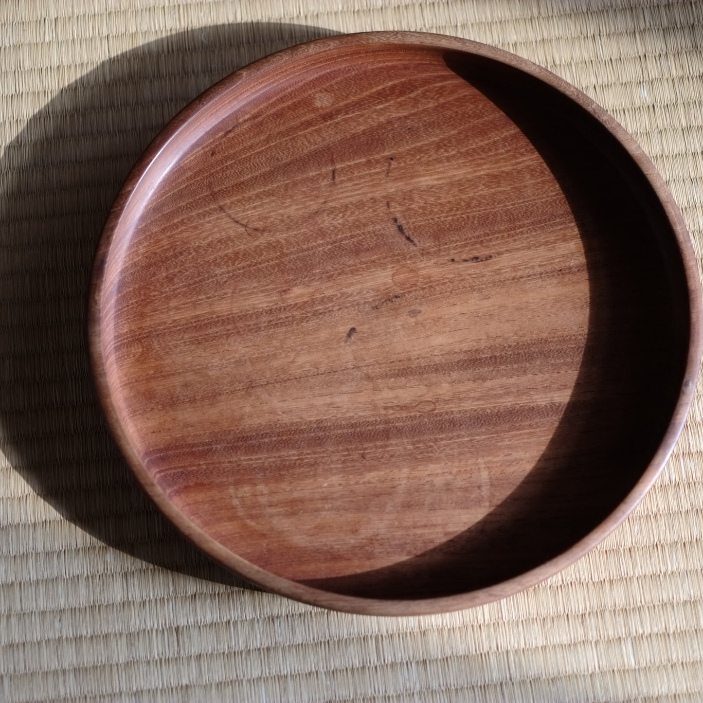 時代　白木木地　丸盆　(大正-戦前頃)