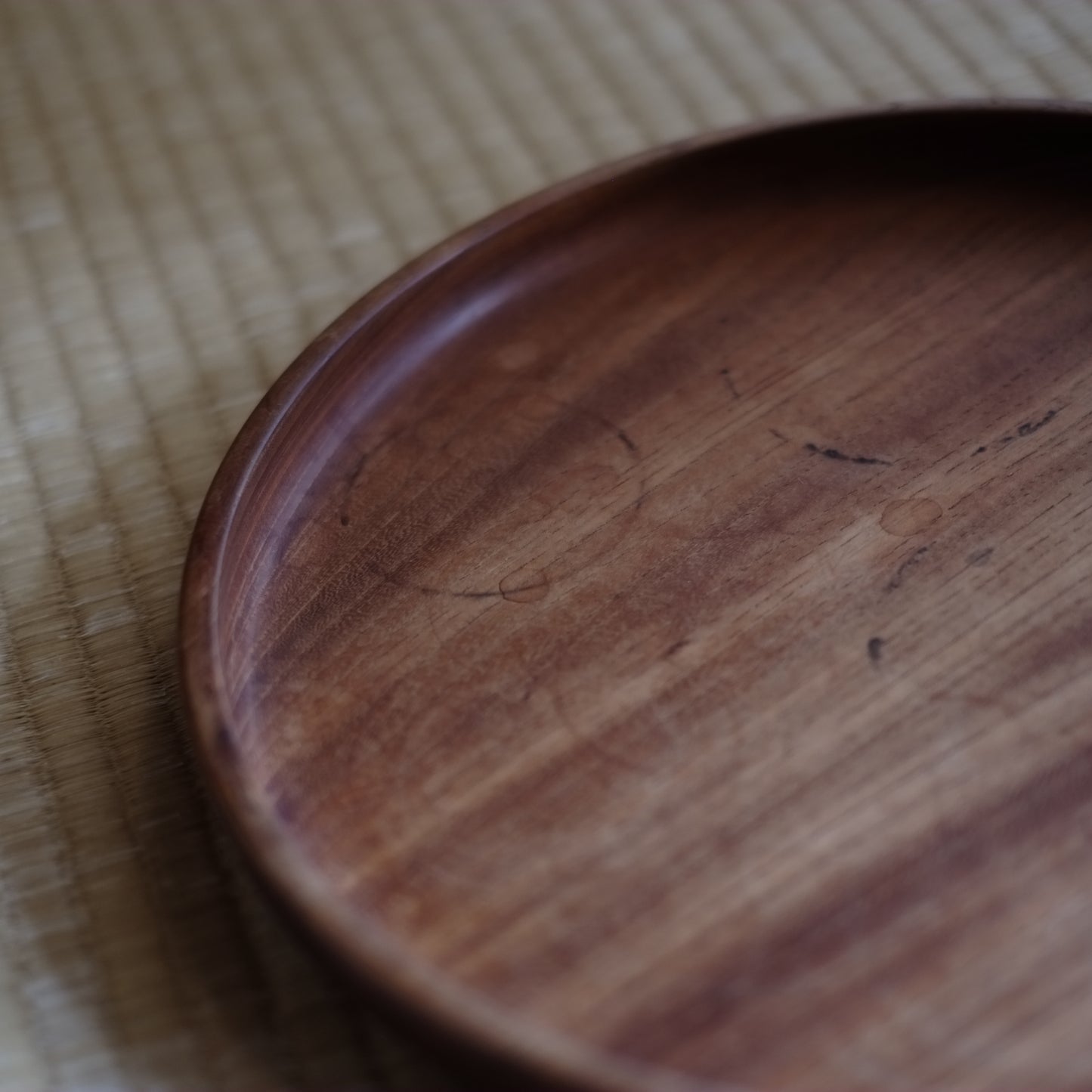 時代　白木木地　丸盆　(大正-戦前頃)