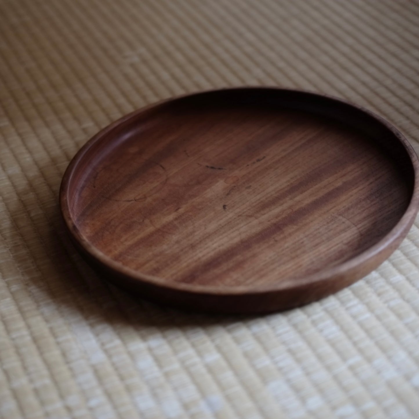 時代　白木木地　丸盆　(大正-戦前頃)