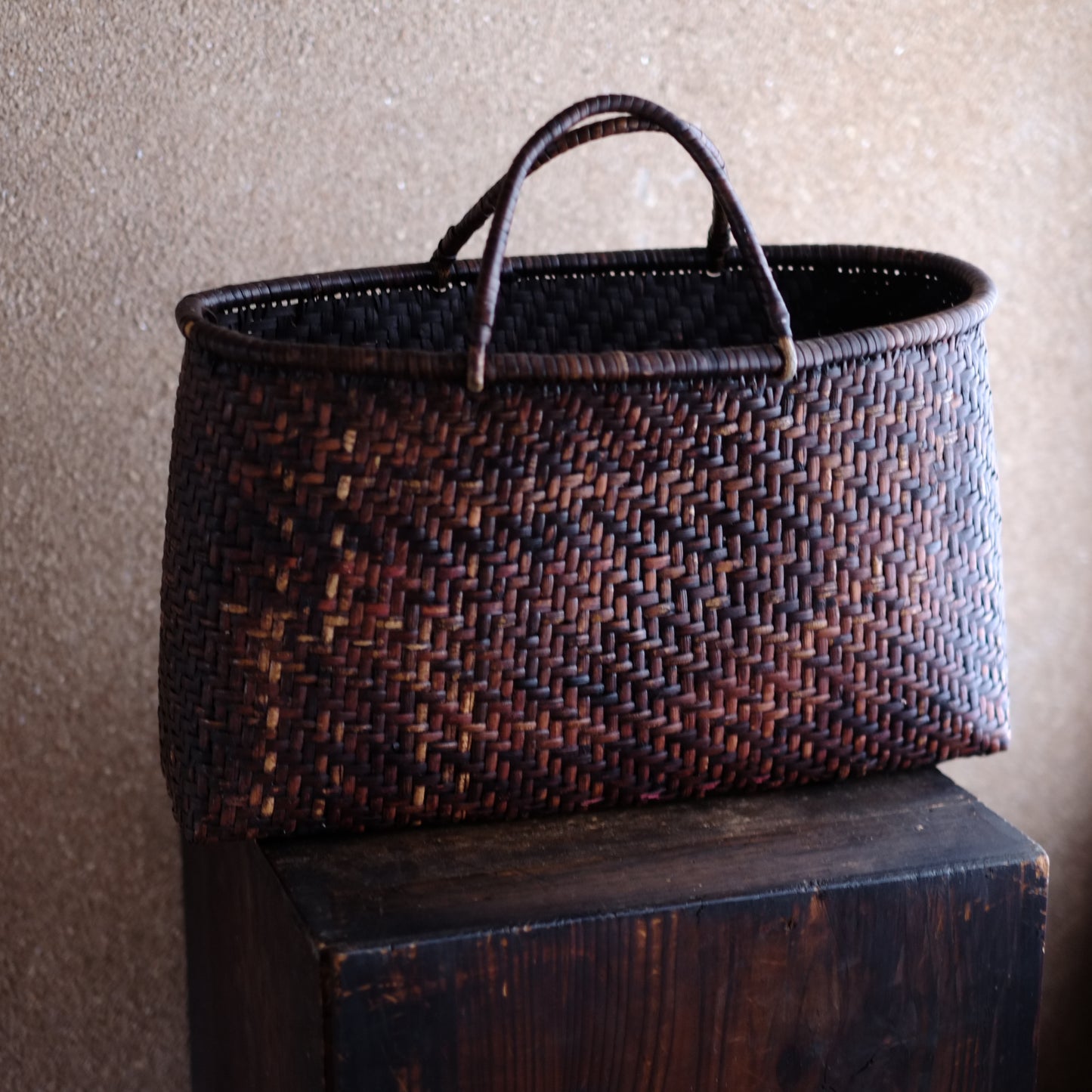 時代　竹編手提籠（20世紀）