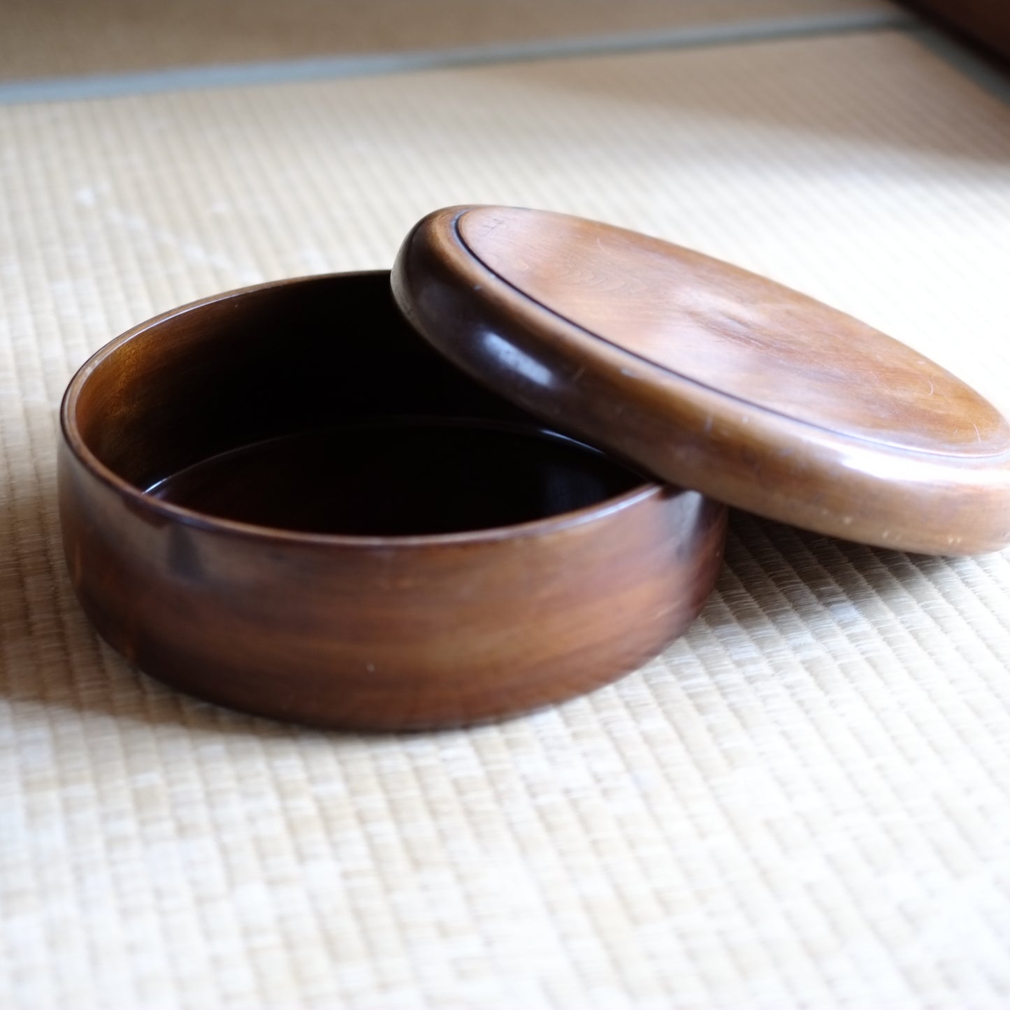 時代　拭漆茶櫃・煎茶盆　(昭和期)
