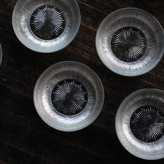 時代 千筋 鎬ガラス皿