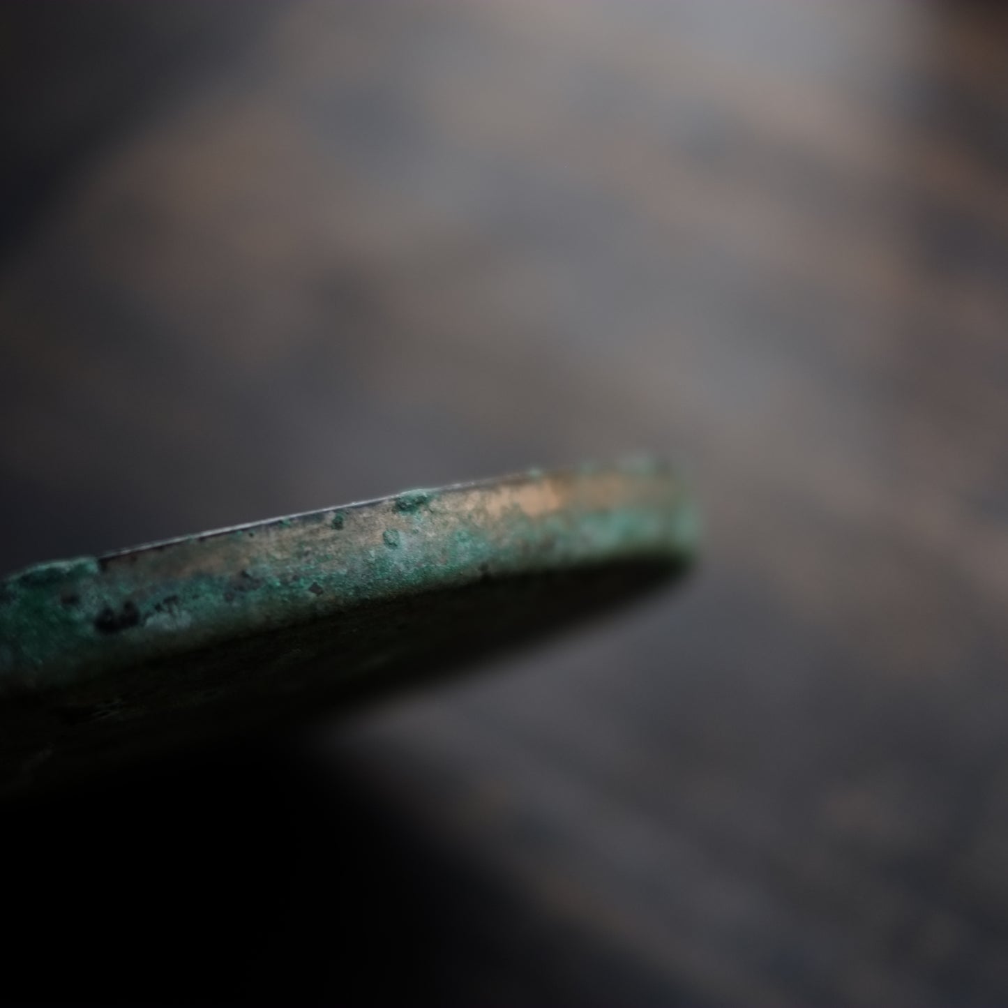 時代　砂張　輪線刻丸盆　菓子盆