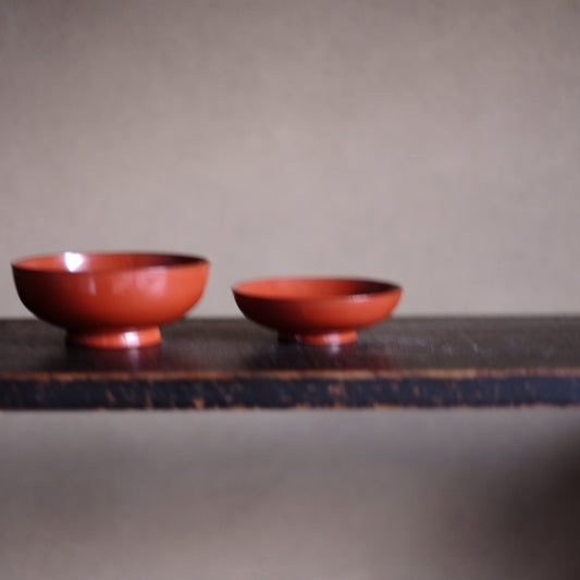 時代 根来蓋付椀・小 汁椀(江戸時代18-19世紀)