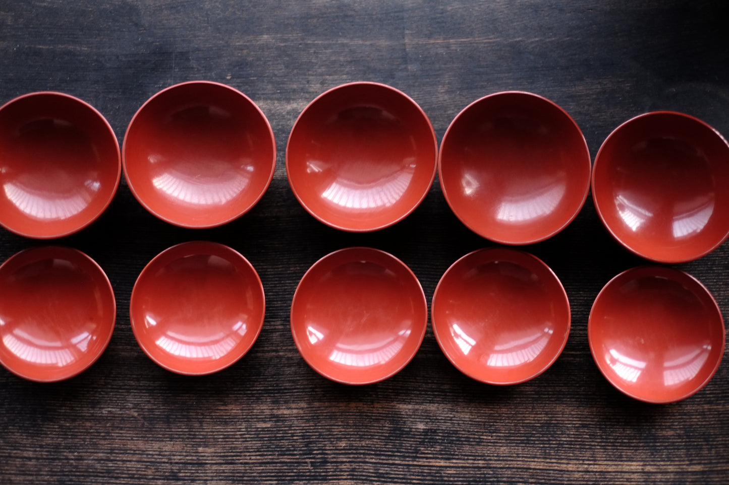 時代　根来蓋付椀・小　汁椀(江戸時代18-19世紀)