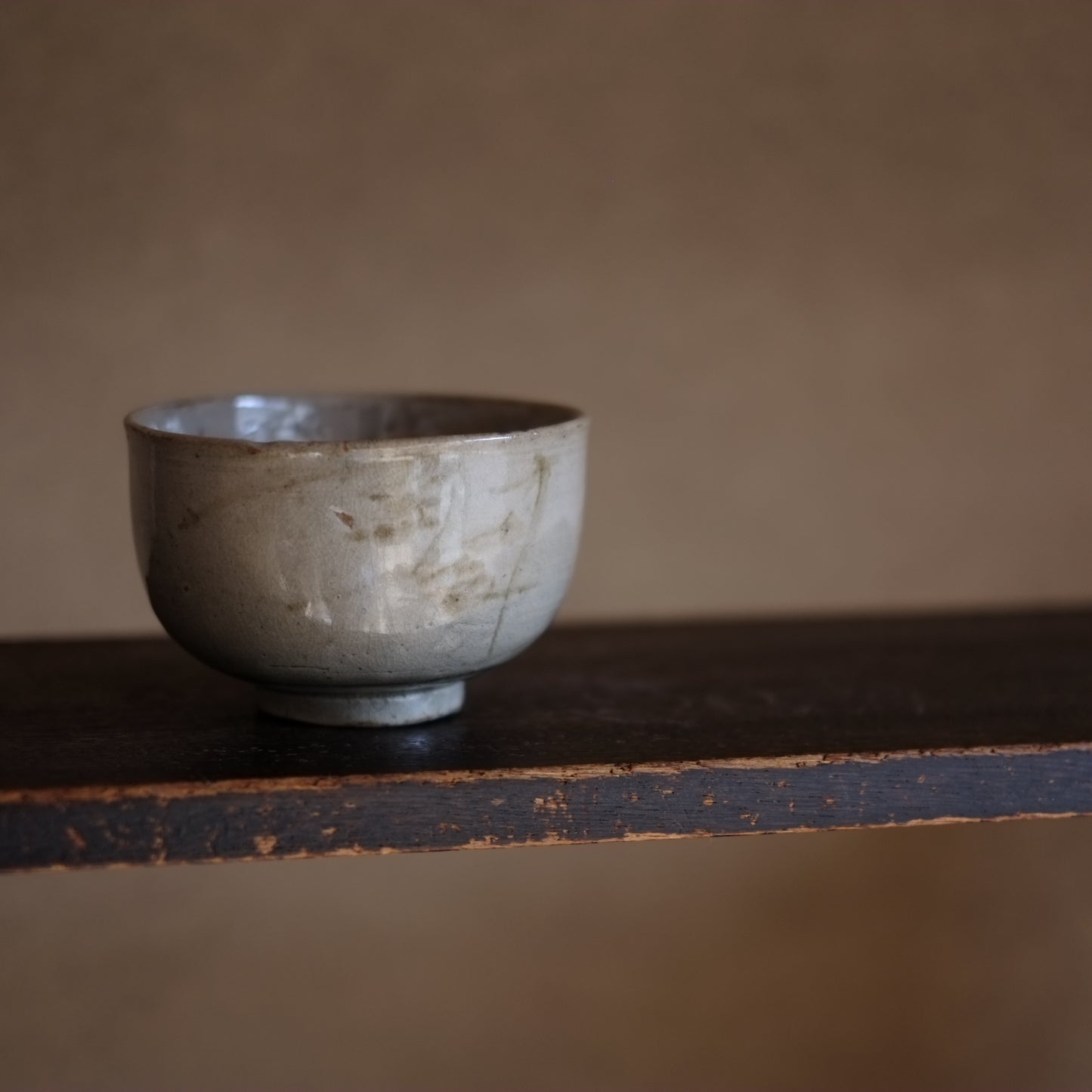 時代　木原染付茶碗　(江戸中期頃17-18世紀)