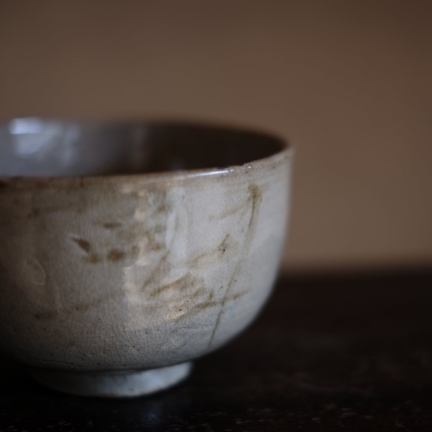 時代　木原染付茶碗　(江戸中期頃17-18世紀)