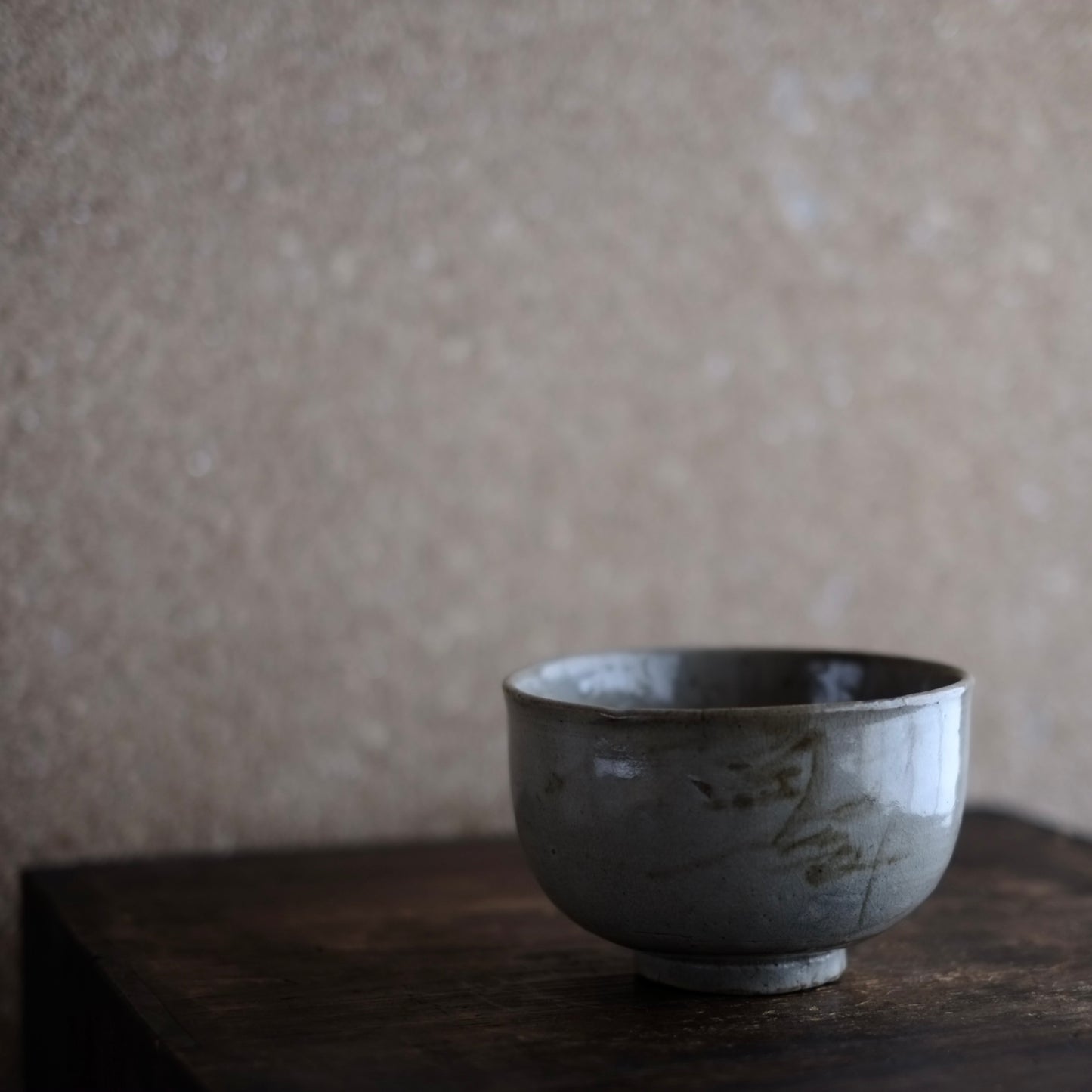 時代　木原染付茶碗　(江戸中期頃17-18世紀)