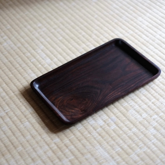 時代　刳抜長方木地盆・煎茶盆　(明治後期-戦前頃)
