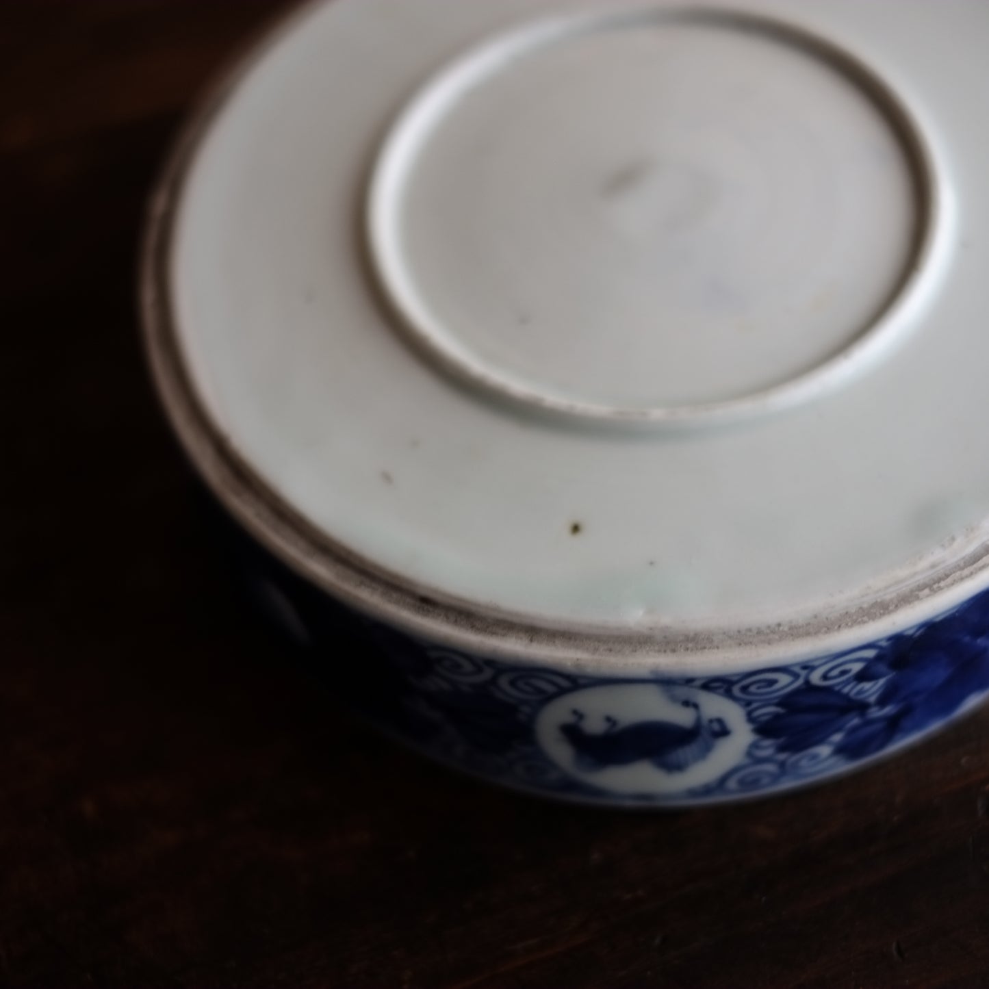 時代　馬文染付丸鉢　(江戸時代19世紀)
