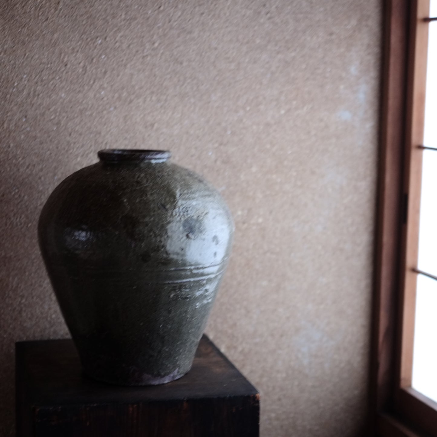 時代 褐釉大壺　(清朝 19世紀頃)