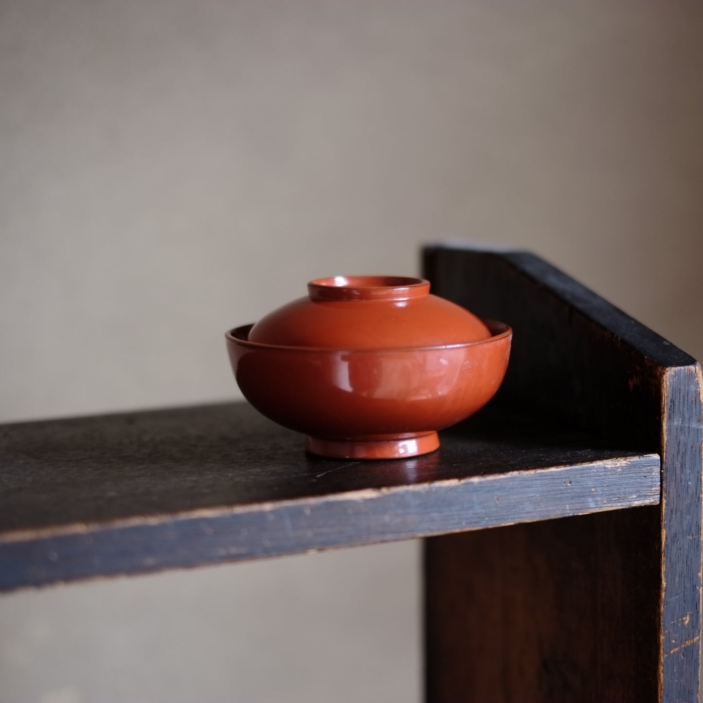 時代　根来蓋付椀・小　汁椀(江戸時代18-19世紀)