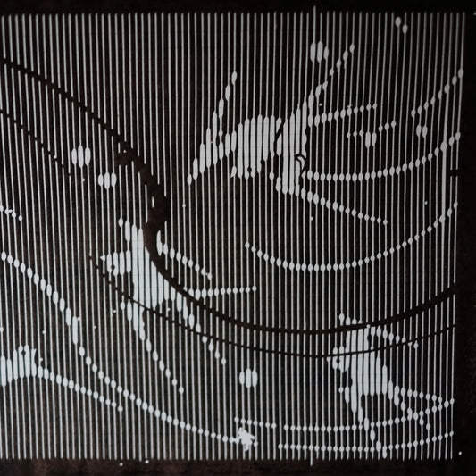 時代 縞鳥図 糸入り 伊勢型紙