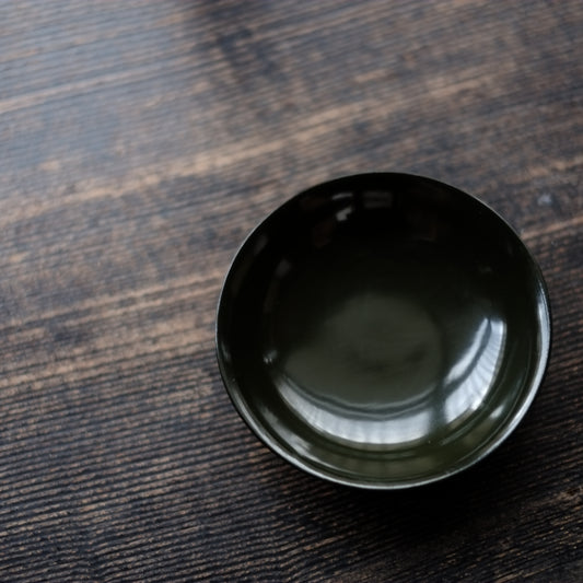 青漆底黒塗 小皿 (江戸時代)