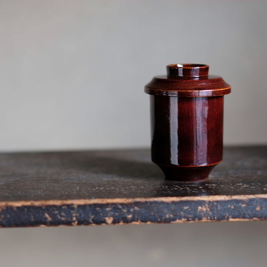 時代 山中漆器 糸目溜塗 蓋付箸洗