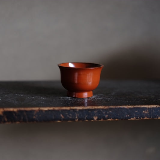 時代　根来端反猪口・杯　(江戸後期)