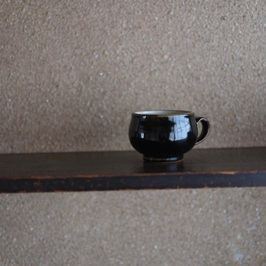 時代 丹波黒釉コーヒーカップ（昭和期頃）