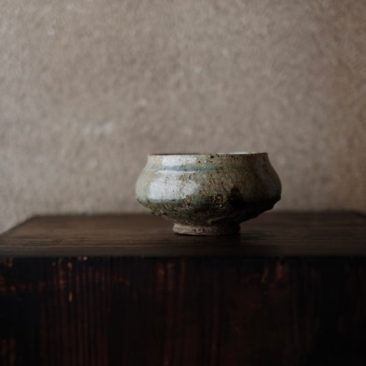 時代　青斑　塩笥茶碗　小壺　花器