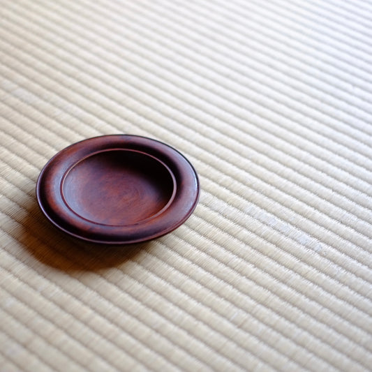 時代 山中漆器 下地塗 木地リム小皿(大正〜戦前)