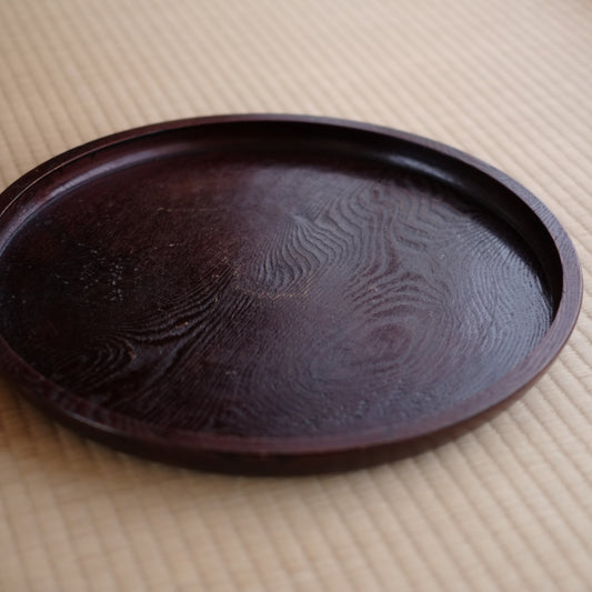 雰囲気の佳い 栗 木地盆 (明治-大正期頃)