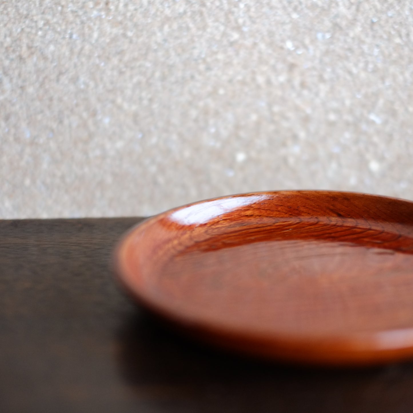 デッドストック　艶木目　天然漆　拭き漆の平皿 (明治〜昭和初期）