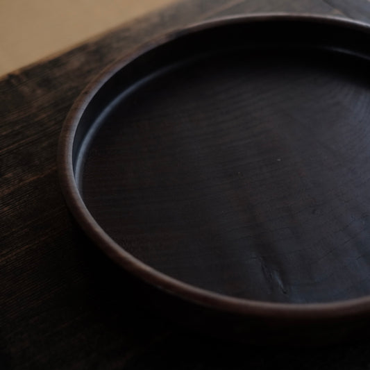 時代 艶黒 木地盆 (明治-大正期頃)