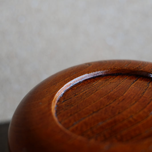 デッドストック 艶木目 天然漆 拭き漆の平皿 (明治〜昭和初期)