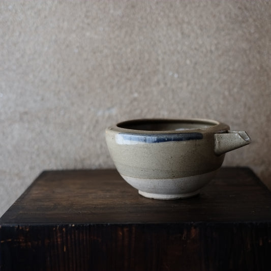 時代 呉須染付 内折縁片口 (大正-昭和)