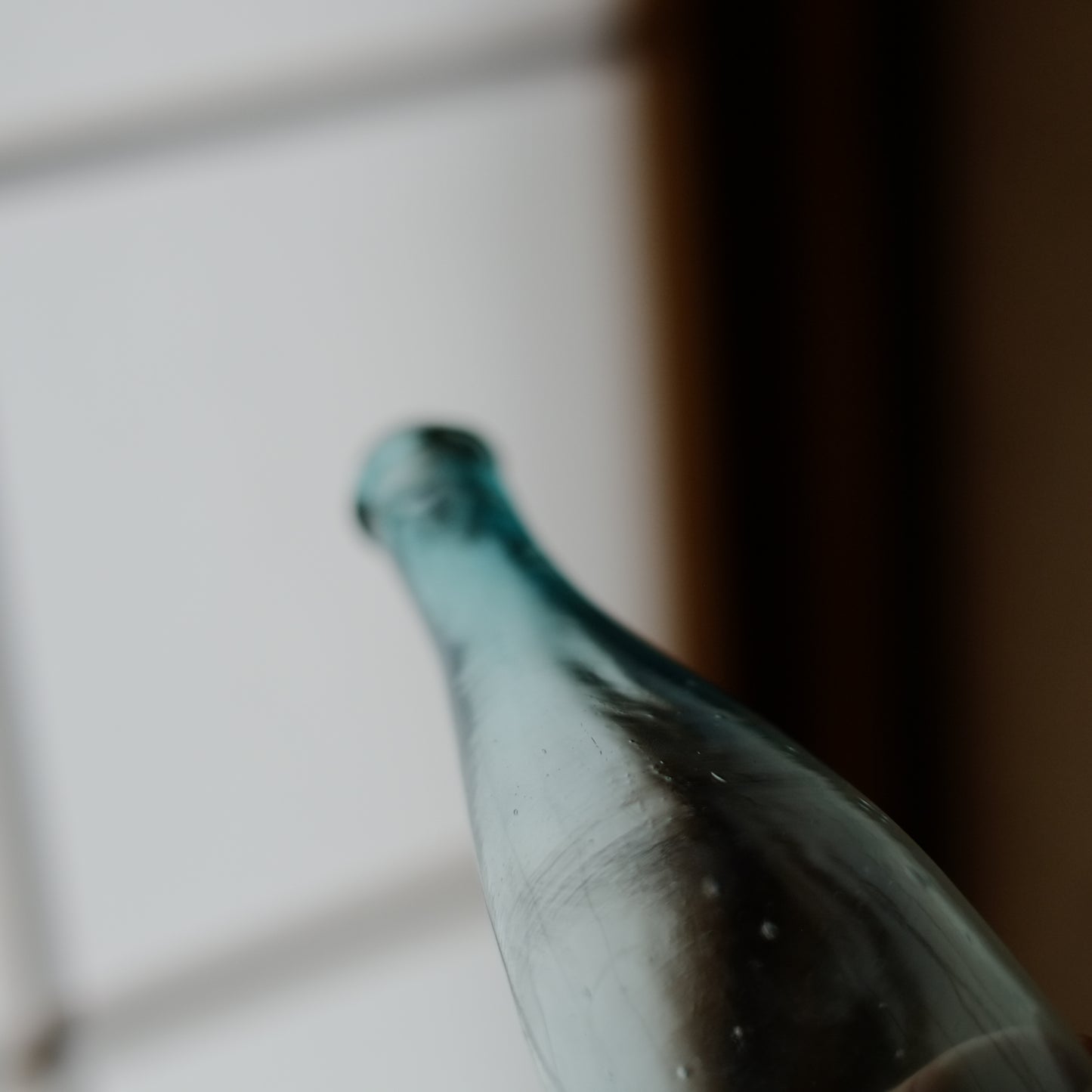 型吹き　蜜柑水ガラス瓶　(昭和初期頃)