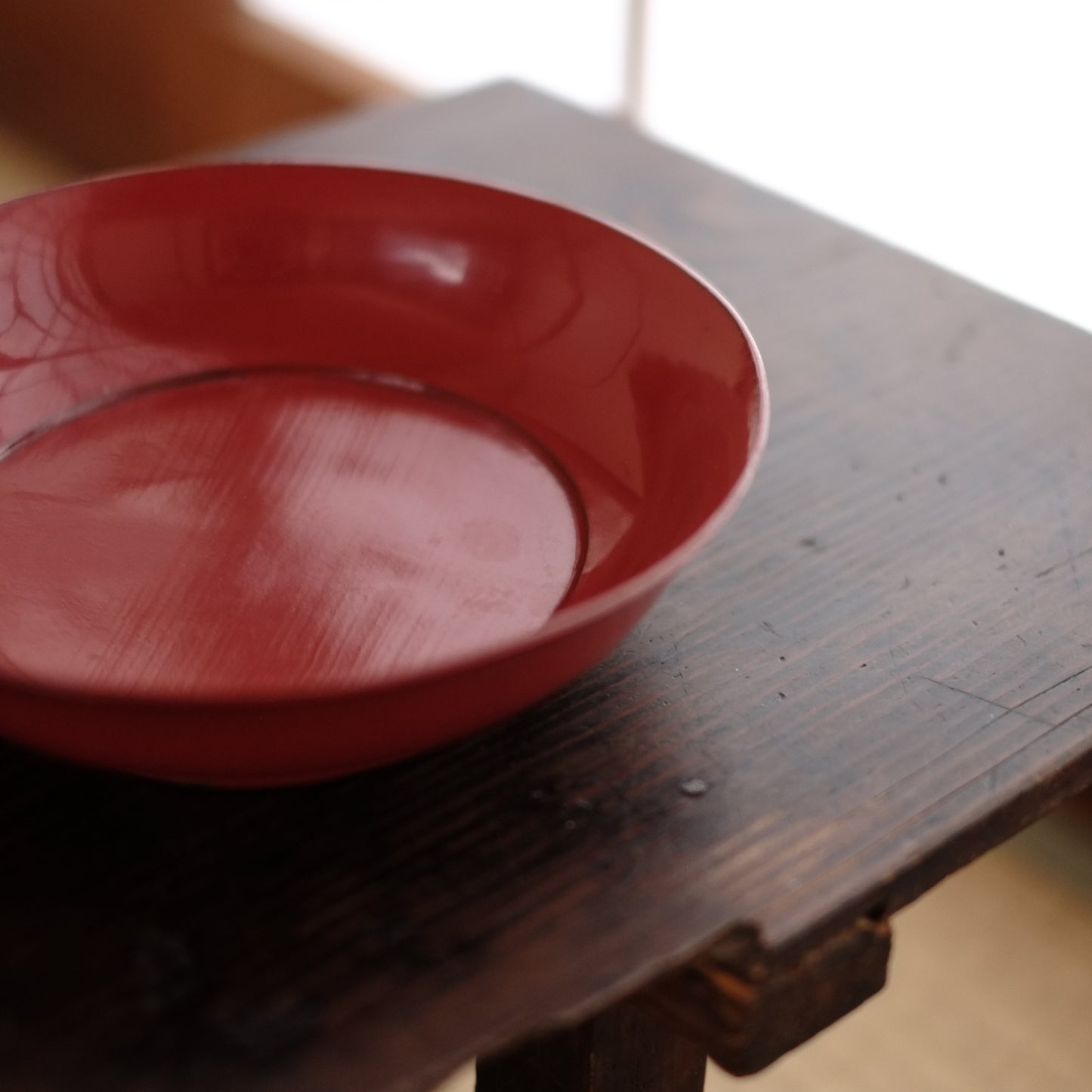 洗朱漆塗り椿皿6客　茶道具キッチン・食器