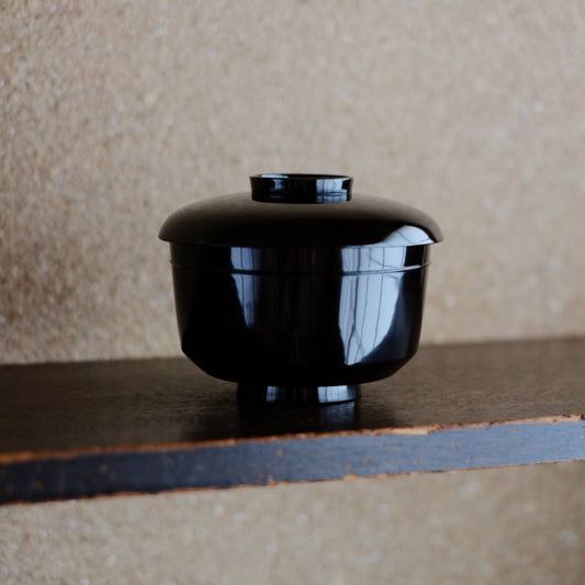 【極上の透漆】 真塗蓋付面取深椀(幕末-明治期頃)