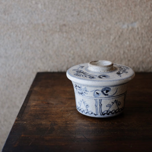 古曽部焼 安南手染付 蓋付向付 (明治時代)