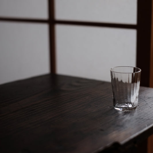 時代 フランス 鎬ガラス 小グラス 筒盃(20世紀初頃)