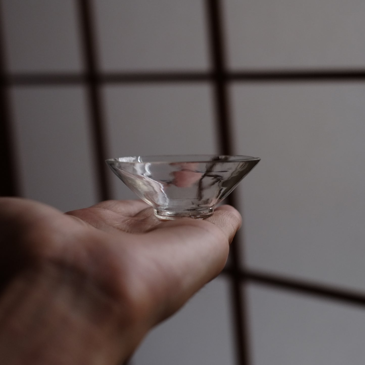 時代　宙吹きガラスの平盃　（大正〜昭和初期頃）　和ガラス