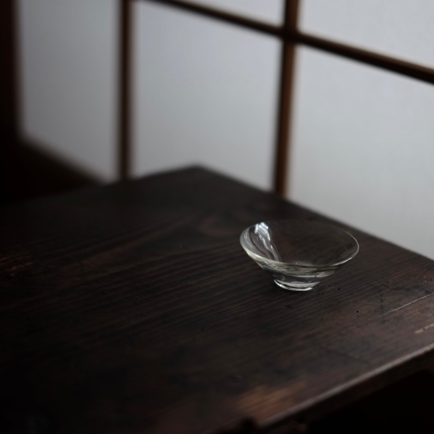 時代　宙吹きガラスの平盃　（大正〜昭和初期頃）　和ガラス
